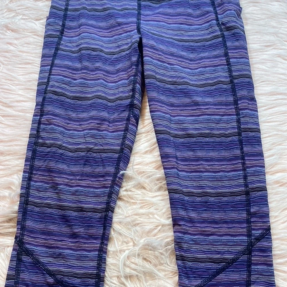 Lululemon Pace Rival Crop Leggings Spacedye Twist Ultra Violet sz 6